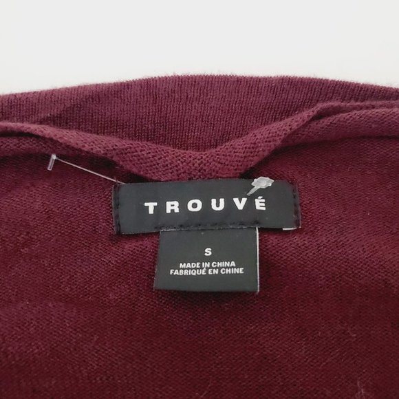 Trouvé Sweater Long Sleeve Boatneck Cashmere Knit Burgundy S Top Blouse Casual M - Picture 6 of 10